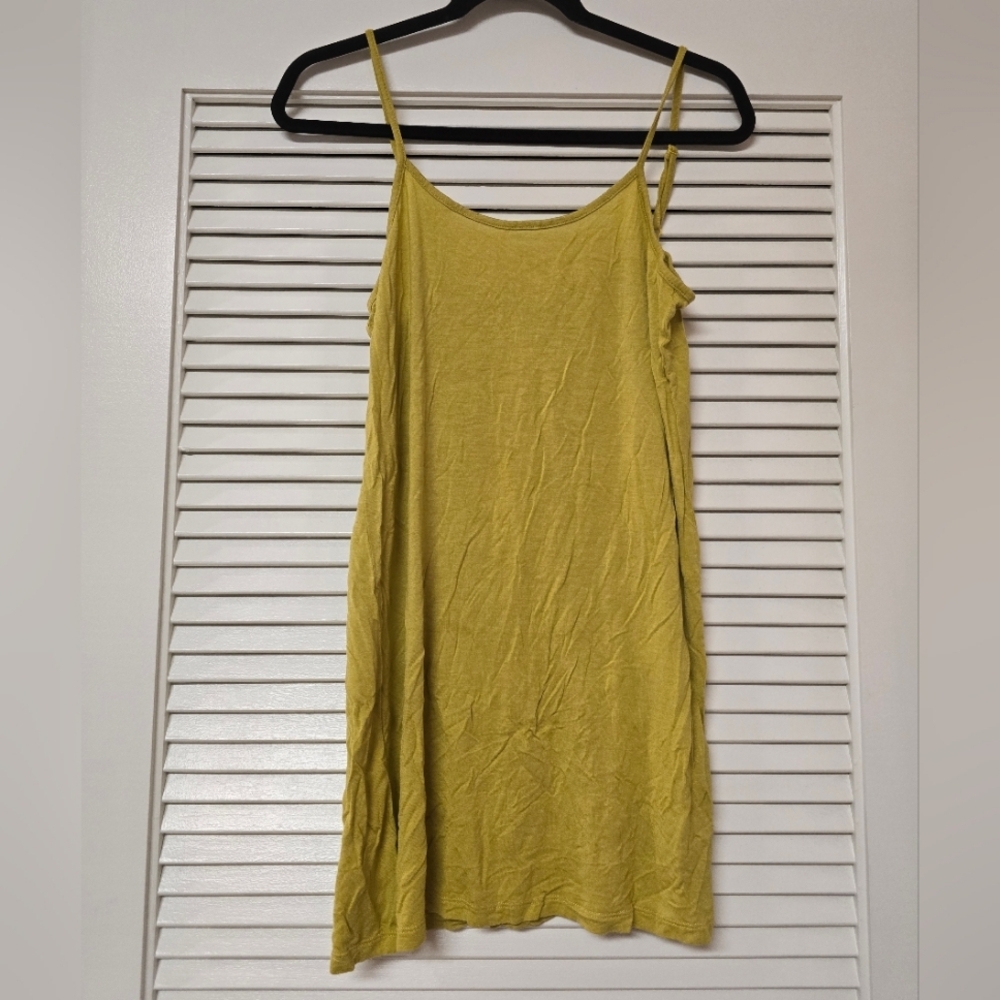 Hem & Thread - Greenish Yellow Tunic Sleeveless Top With Adjustable Straps